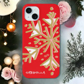 Niedliche Schneeflocke mit Monogramm Rotgold gürmi Case-Mate iPhone Hülle