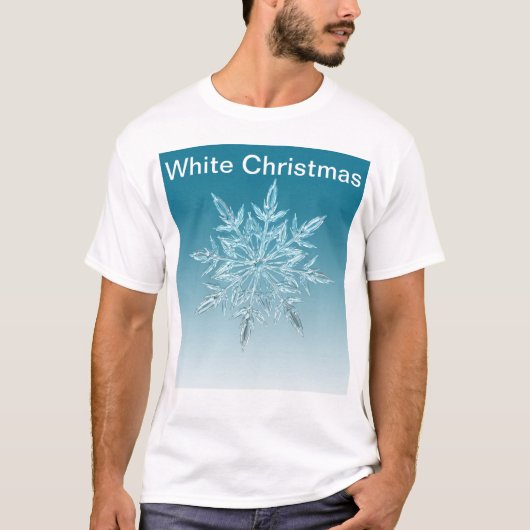 Niedliche Schneeflocke mit weißem Weihnachtstext T-Shirt (Vorderseite)