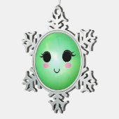 Niedliche Schneeflocke Schneeflocken Zinn-Ornament (Rechts)