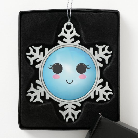 Niedliche Schneeflocke Schneeflocken Zinn-Ornament (Box)