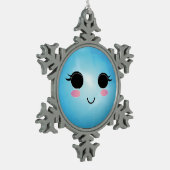 Niedliche Schneeflocke Schneeflocken Zinn-Ornament (Links)