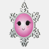 Niedliche Schneeflocke Schneeflocken Zinn-Ornament (Rechts)