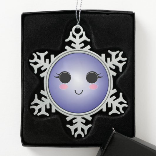 Niedliche Schneeflocke Schneeflocken Zinn-Ornament (Box)