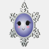 Niedliche Schneeflocke Schneeflocken Zinn-Ornament (Rechts)