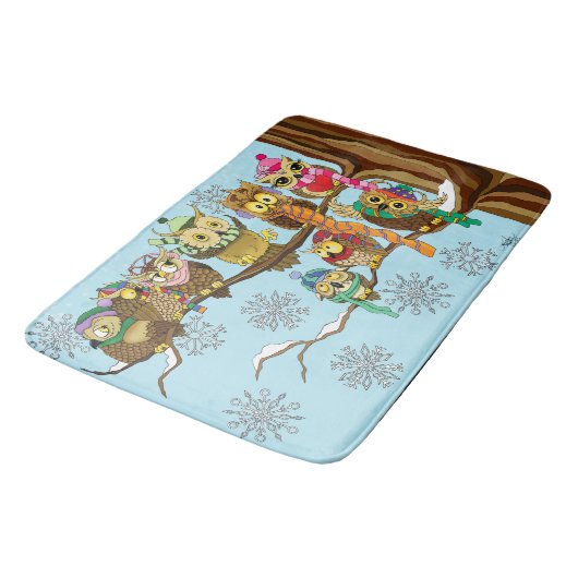 Niedliche Schneeflocken Badematte (Schrägansicht)