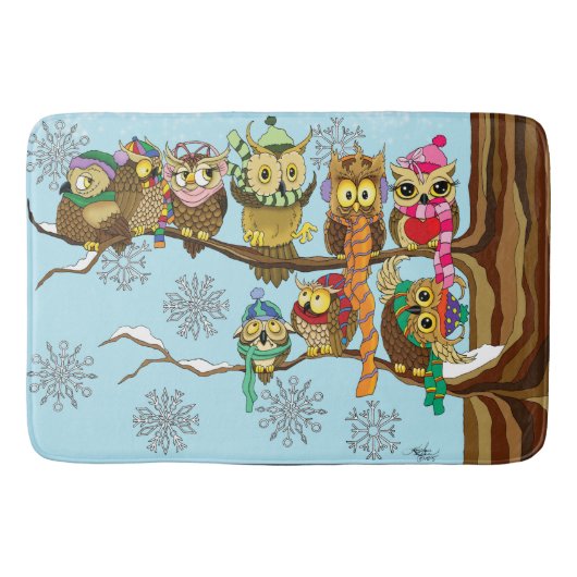 Niedliche Schneeflocken Badematte (Vorderseite)