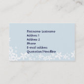 Niedliche Schneeflocken Blume Visitenkarte (Rückseite)