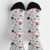 Niedliche Schneeflocken Farbiges Illustrationsmust Socken (Oben)