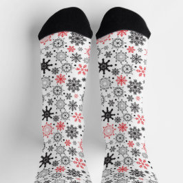 Niedliche Schneeflocken Farbiges Illustrationsmust Socken