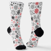 Niedliche Schneeflocken Farbiges Illustrationsmust Socken (Gewinkelt)