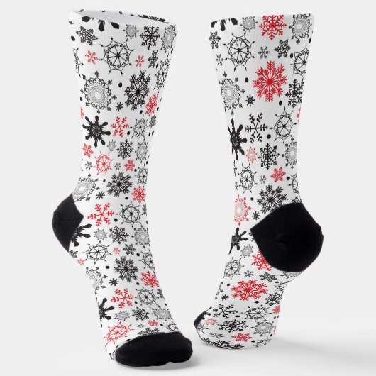 Niedliche Schneeflocken Farbiges Illustrationsmust Socken (Gewinkelt)