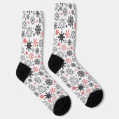 Niedliche Schneeflocken Farbiges Illustrationsmust Socken (Rechts)