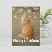 Niedliche Schneeflocken Foto Cat Meowy Weihnachten (Stehend Vorderseite)