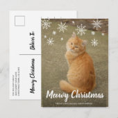 Niedliche Schneeflocken Foto Cat Meowy Weihnachten (Vorne/Hinten)