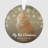 Niedliche Schneeflocken Foto Katzenwelse Ornament (Vorderseite)