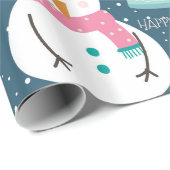 Niedliche Schneeflocken Geschenkpapier (Rolleneckpunkt)