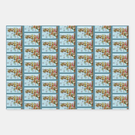 Niedliche Schneeflocken Geschenkpapier Set (Vorderseite 2)