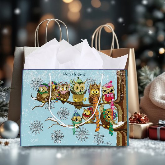 Niedliche Schneeflocken Große Geschenktüte