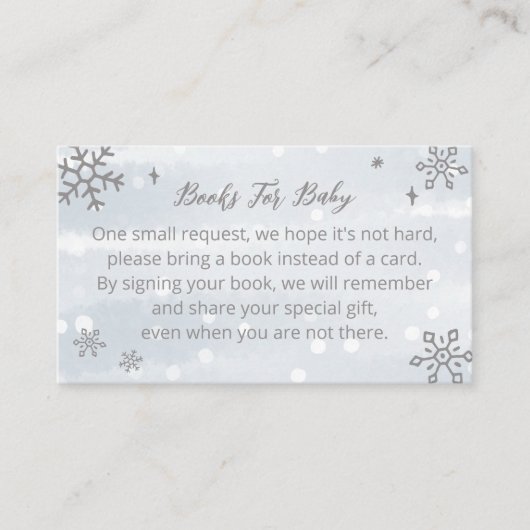 Niedliche Schneeflocken Kinderduschbücher für Kind Begleitkarte (Vorderseite)