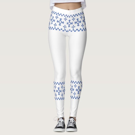 Niedliche Schneeflocken Muster Thunder_Cove Leggings (Vorderseite)