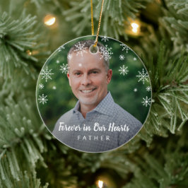 Niedliche Schneeflocken Vaterdenkmal Foto Keramik Ornament