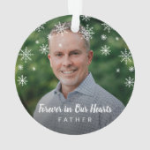 Niedliche Schneeflocken Vaterdenkmal Foto Ornament (Rückseite)