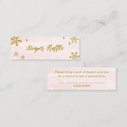 Niedliche Schneeflocken Winterdusche Windeln Winde Mini Visitenkarte (Vorne/Hinten)