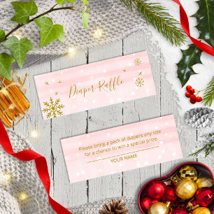 Niedliche Schneeflocken Winterdusche Windeln Winde Mini Visitenkarte