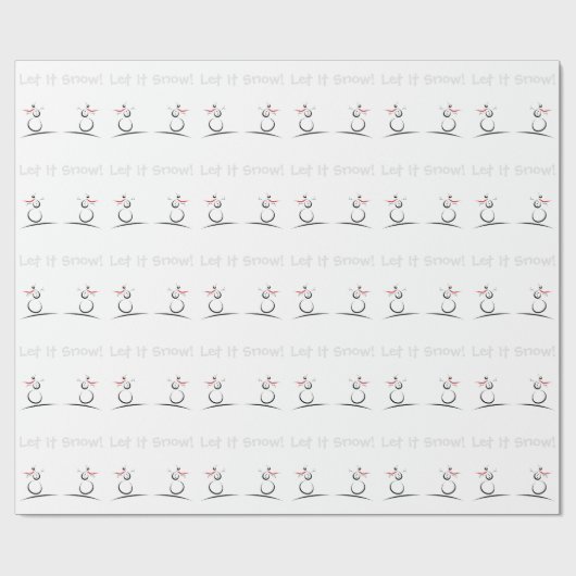 NIEDLICHE SCHNEEFRAU 'Let it Snow' Geschenkpapier (Flach)