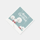 Niedliche Schneehäuser und Bäume Weihnachten Serviette (Ecke)