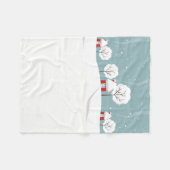 Niedliche Schneehäuser und Bäume Winter Fleecedecke (Vorderseite (Horizontal))