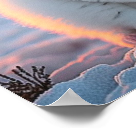 Niedliche Schneekätzchen Poster (Ecke)