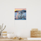 Niedliche Schneekätzchen Poster (Küche)