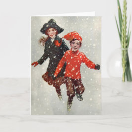 Niedliche Schneekinder Feiertagskarte