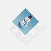 Niedliche Schneemann-Illustrationspapier Napkin Serviette (Ecke)