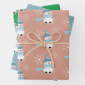 Niedliche Schneemann-Muster-Papierblätter Geschenkpapier Set (Beispiel)