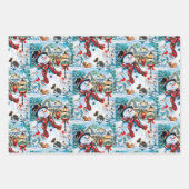 Niedliche Schneemann-Papierblätter Geschenkpapier Set (Vorderseite 3)