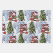 Niedliche Schneemann-Papierblätter Geschenkpapier Set (Vorderseite 2)