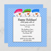 Niedliche Schneemänner Einladung zur Feierlichkeit (Vorne/Hinten)