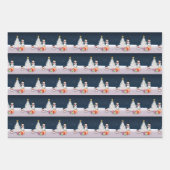 Niedliche Schneemänner Frohe Weihnachtsbaumschnee Geschenkpapier Set (Vorderseite)