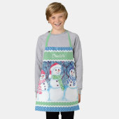 Niedliche Schneemänner im Dezember - SchneeballIll Schürze (Getragen)