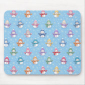 Niedliche Schneemänner in Schneeflocken Mousepad (Vorne)