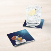 Niedliche Schneemänner in Starry Night Weihnachtsf Rechteckiger Pappuntersetzer (Vor Ort)