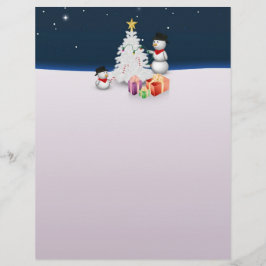 Niedliche Schneemänner mit Weihnachtsbaum