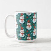 Niedliche Schneemänner mit Weihnachtsbaum Kaffeetasse (Links)
