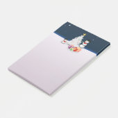 Niedliche Schneemänner mit Weihnachtsbaum Post-it Klebezettel (angewinkelt)