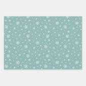 Niedliche Schneemänner schenken Schneeflocken an W Geschenkpapier Set (Vorderseite 2)