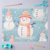 Niedliche Schneemänner Schneeflocken Eiszeit Seidenpapier (Basteln)