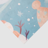 Niedliche Schneemänner Schneeflocken Eiszeit Seidenpapier (Ausschnitt)