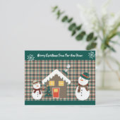 Niedliche Schneemänner und gemütliche Zuhause Holi Ankündigung (Stehend Vorderseite)